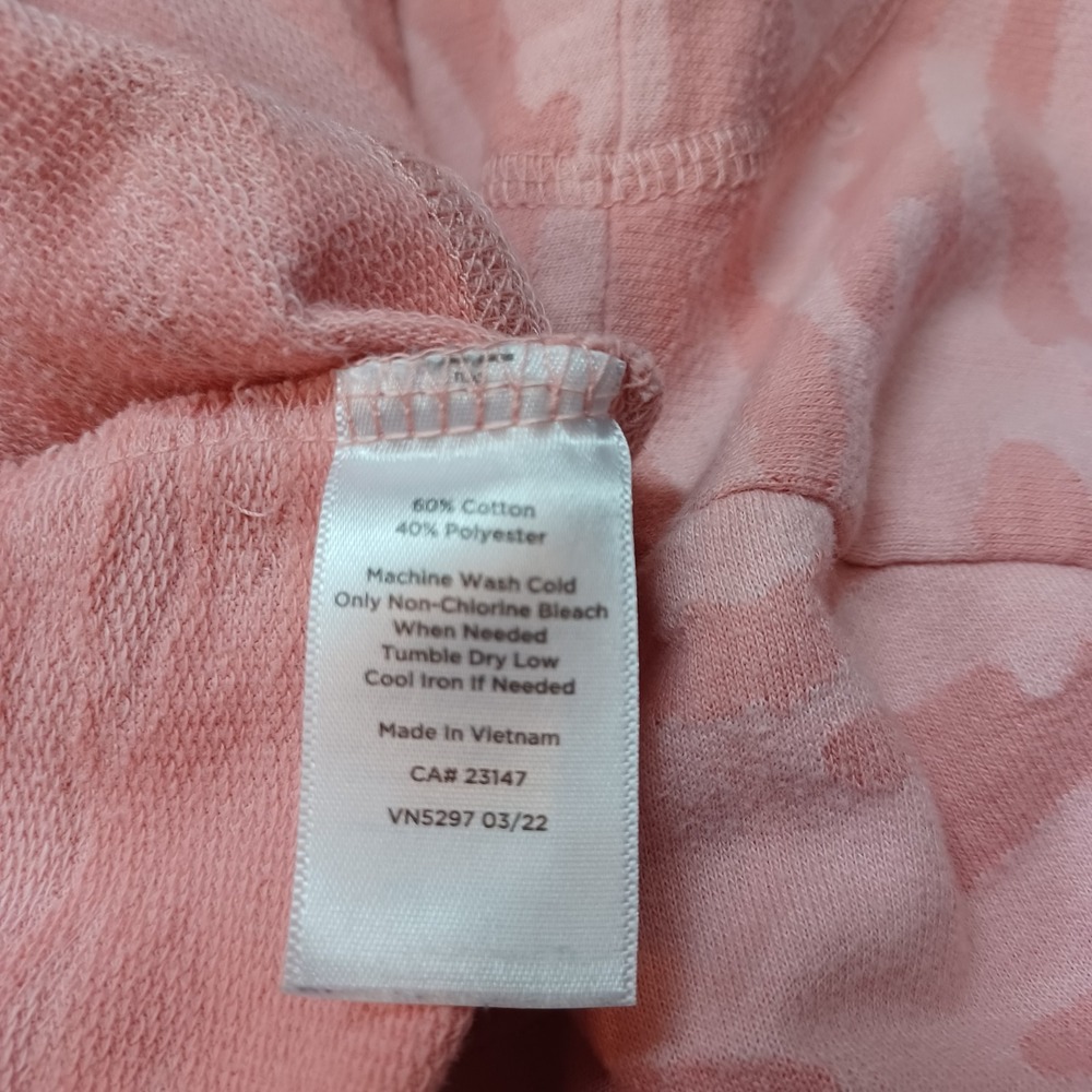 T by Talbots Pink Camo Jacquard French Terry Sweatshirt Petite Medium PM - Picture 7 of 7